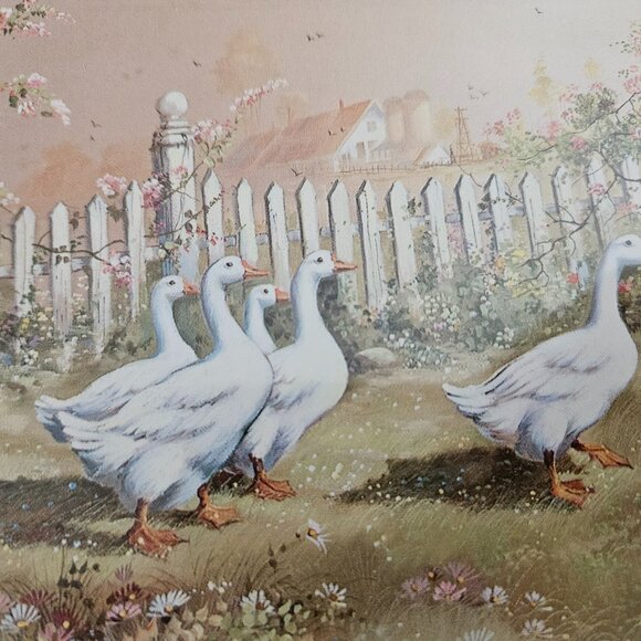 Andres Orpinas art geese in the barnyard vintage - Picture 4 of 7